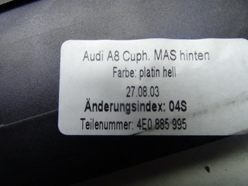 фото thumb №5, Audi a8 d3 03-07 тримач чашка зад 4e0885995