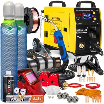 ИНВЕРТОРНЫЙ СВАРОЧНЫЙ АППАРАТ MAGNUM MIG 240 DUAL PULS MAG MMA FLUX TIG 200A 3IN1