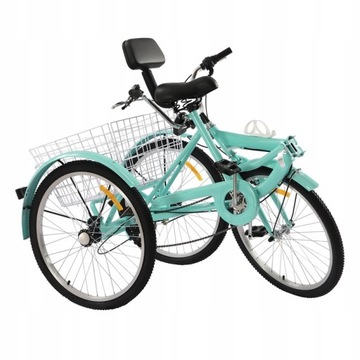 Трехколесный велосипед TRIKE 24 INCH для взрослых, 7 скоростей, бирюзовый