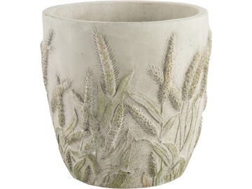 Okrągła BETONOWA Osłonka na doniczkę Doniczka Donica 13,5 x 14 cm - SZARA