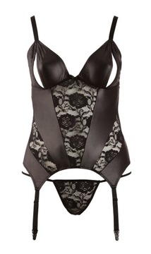 СЕКС-КОРСЕТ ДЛЯ ОТКРЫТОЙ ГРУДИ SEX WETLOOK LUX 3XL