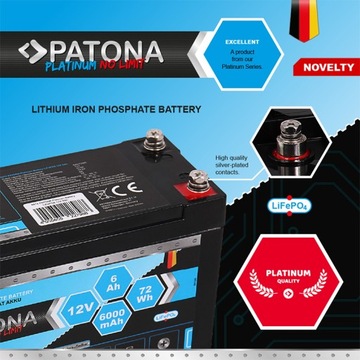 Akumulator LiFePO4 PATONA 12V 6Ah 72Wh 6.000mA