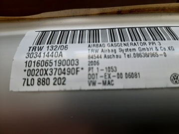 фото thumb №13, Подушка безпеки пасажира vw touareg 7l cayenne 7l0880202