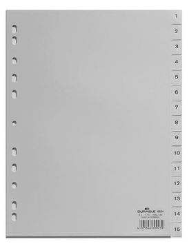 Przekładki polipropylen numeryczne A4 1-15 kart x4
