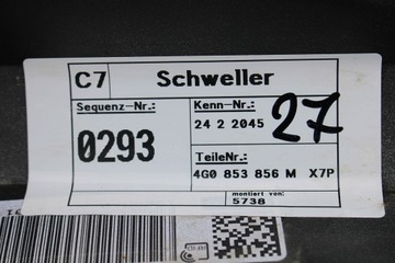 фото thumb №12, Audi a6 планка пороговая 4g0853855m 4g0853856m 4g c7 4g0 853 855 g накладка l