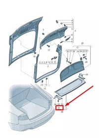 фото thumb №13, Audi a5 8t3 набор ремонтный кронштейн полка задний 8t8898084a