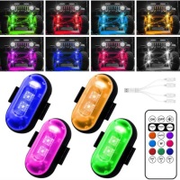 4x бездротові stroboskopowe led rgb світло 8 кольорів до автомобіля мотоцикла Зі Шроту, фото thumb