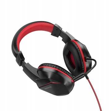 ИГРОВЫЕ НАУШНИКИ С МИКРОФОНОМ ЧЕРНО-КРАСНЫЕ Borofone B01048