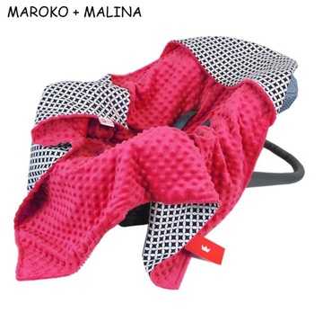 BabyLux MINKY BĄBLE BAWEŁNA KOCYK OKRYCIE DO FOTELIKA WYMIAR: 90cm x 90cm