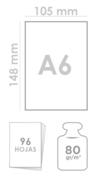NOTES NOTATNIK 96 KARTEK A6 ŻÓŁTY GŁADKI
