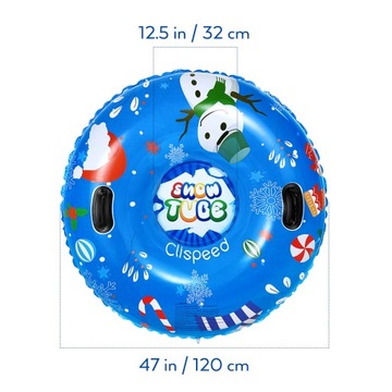 CLISPEED 120CM PVC DMUCHANE SANKI ŚNIEŻNE ZIMOWE Z UCHWYTAMI DO S