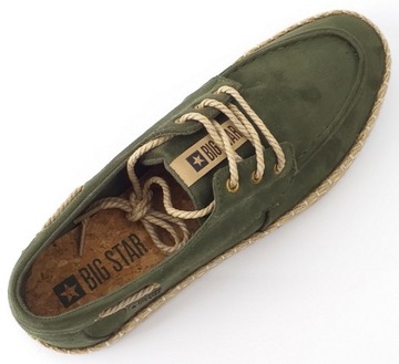 BIG STAR 055 ESPADRYLE MOKASYNY MĘSKIE ZAMSZOWE OBUWIE WIĄZANE KHAKI 41