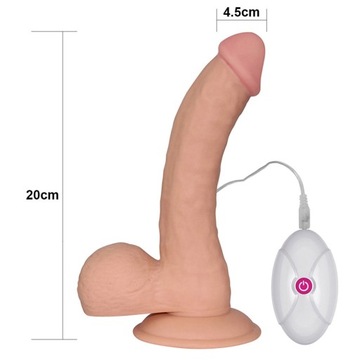Lovetoy Dildo ELASTYCZNY wibrator przyssawka 20 cm