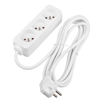 Przedłużacz listwa biały 3x230V 3m z/u