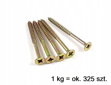 Wkręty hartowane do drewna 4,5x45 mm 1kg OCYNK złote żółte
