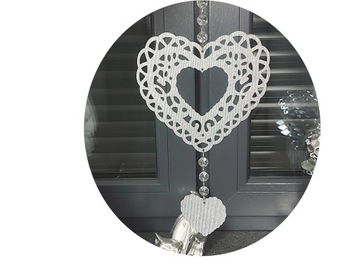 ГОТОВЫЙ ШТОР С ОТКРЫТЫМ КУЛОНОМ GLAMOUR GIRLAND 300Х145 SILVER HEARTS .21