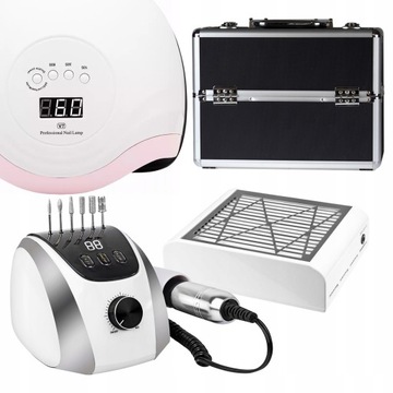 FREZARKA 68W LAMPA POCHŁANIACZ do paznokci + KUFER