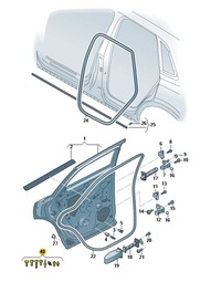 фото thumb №1, Набір елементів кріпильних двері задня audi q3 aso