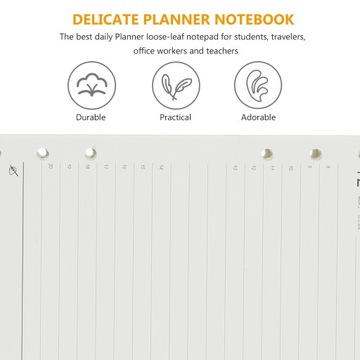 2024 English Agenda Book Page A5 Grid Notebook Planner Calendar Delicate