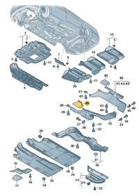фото thumb №1, Накладка захист підвіска права vw passat b6 b7 cc оригінал 3c0825968