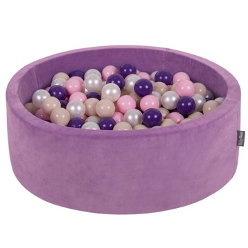 KiddyMoon DRY POOL 90х30 лавандово-фиолетовый БАРХАТ с шариками 7см/300 шариков