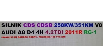 фото thumb №14, Двигатель cdsb cds 4.2tdi 130 tyś audi a8 d4 4h 2011r