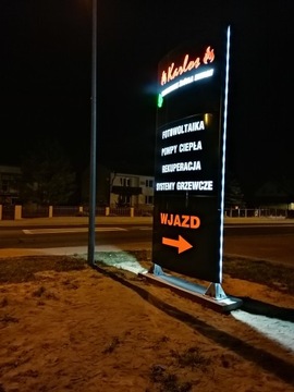 СВЕТОДИОДНЫЙ РЕКЛАМНЫЙ ПИЛОН DIBOND ДВУХСТОРОННИЙ РЕЗАК 3х1,25м