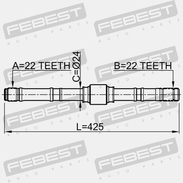 фото thumb №2, Вал проміжне піввісь febest 0212-p10lh