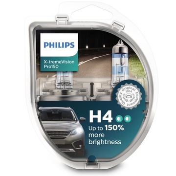 Лампы Philips H4 X-Treme Vision Pro150 +150%