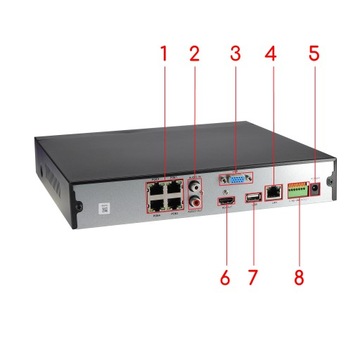 Комплект МОНИТОРИНГА из 4 камер POE 4K Ultra HD 8Mpx Серый