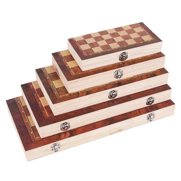 Стиль 44X44CM 3 в 1 Деревянный международный шахматный набор