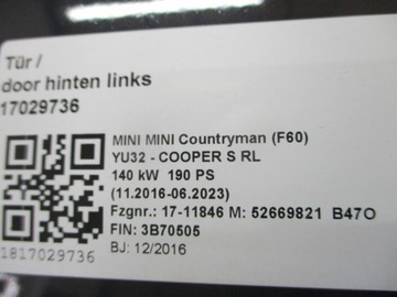 фото thumb №13, Двері ліві праві задні mini countryman f60