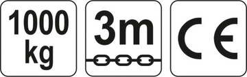 ЛЕБЕДКА РУЧНАЯ ЦЕПНАЯ 1 ТОННА 3 м