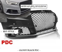 фото thumb №1, Бампер передний do audi a3 12-16 rs3 style глянцевый black pdc
