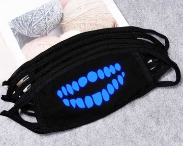 Маска для лица BLUE GLOWING FLUO зубы зубы