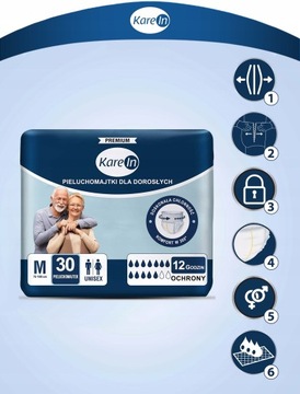ПОДГЛОНКИ ДЛЯ ВЗРОСЛЫХ KAREIN PREMIUM M 30 ШТ.