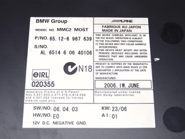 BMW 7 E65 E66 ЛИФТ CD DVD ЧЕЙНДЖЕР ALPINE 6967639