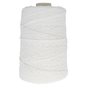 Нитка х/б крученая для ангелочков макраме Angel 3мм 20м PURE WHITE