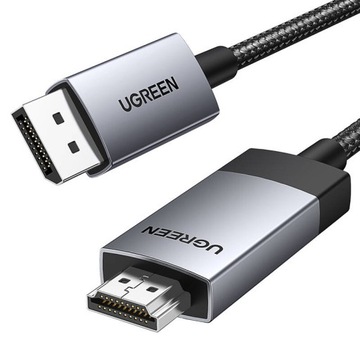 Кабель Ugreen DP119 DisplayPort — HDMI 4K, 60 Гц, 2 м — серый