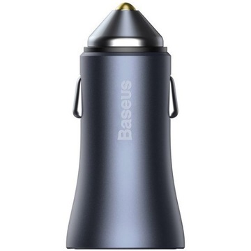 Автомобильное зарядное устройство Baseus USB/USB-C, кабель Lightning для автомобильного прикуривателя