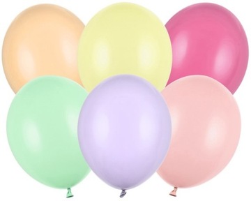 KOLOROWE PASTELOWE BALONY URODZINOWE MOCNE URODZINY DO GIRLAND 27 CM 50 SZT