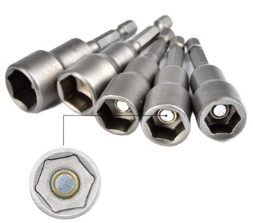 Zestaw 5 szt NASADKA 10 mm DO WKRĘTARKI HEX MAGNETYCZNA BIT Nasadki Farmer