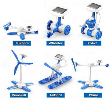 Robot Solarny doświadczalny Wiatrak solarny 6 w 1 DIY KIT