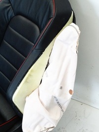 фото thumb №10, Сиденье правые перед переднее чёрная кожа красная nić vw golf vii 7 gti 5d