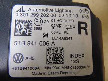 фото thumb №15, Лампа правая перед vw touran iii 5tb941006a европа