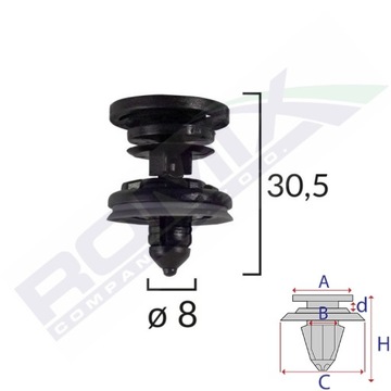 фото thumb №11, Romix кліпса оббивка vw t5/caddy 5 szt.