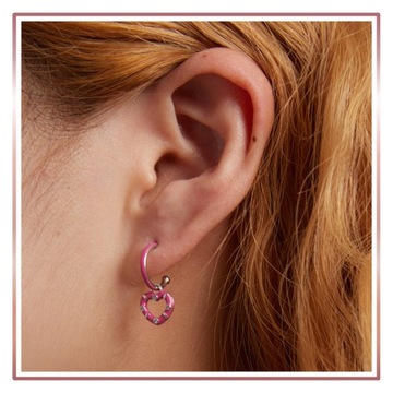 Серебряные серьги СИЯЮЩАЯ ЭМАЛЬ СЕРДЕЧКИ S925