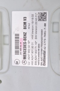 фото thumb №9, Mercedes eqb x243 модуль комфорта a2479019201 2479027116 2479000219