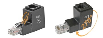 Адаптер RJ45, угловая вилка-розетка 90 градусов кат.6 UTP DELOCK