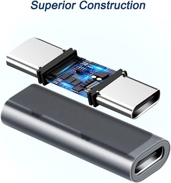 Адаптер USB-C гнездовой - Розетка 5А 100Вт 10Гб корпус